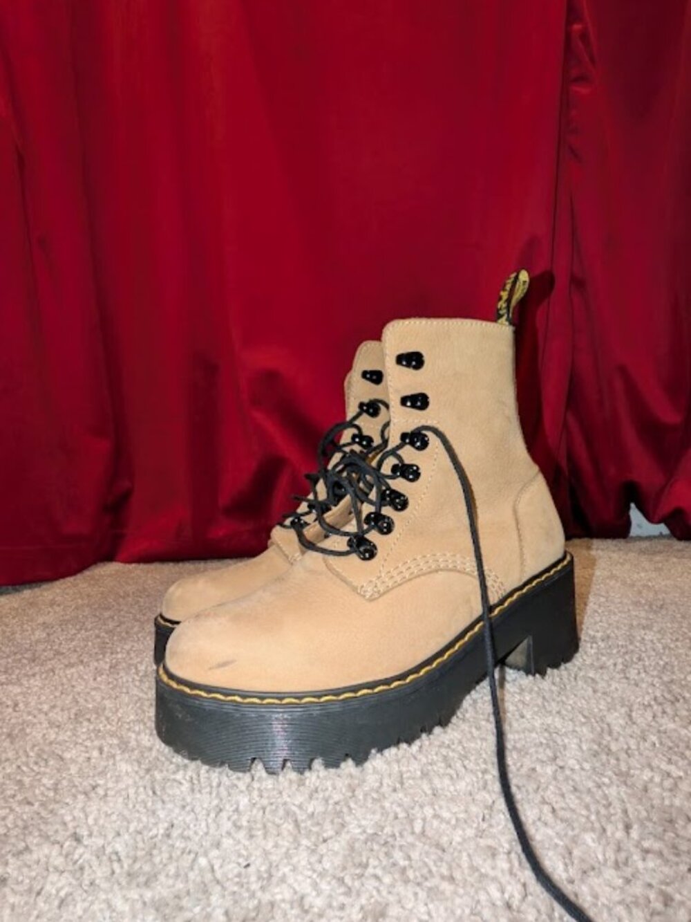 Dr. Martens Butterscotch Platform Lace Up Boots